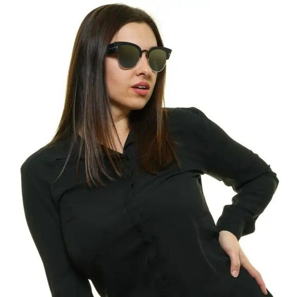 NEW Tom Ford FT0607/S ALEXANDRA 05X Black Blue Mirrored Cat Eye Women Sunglasses - Picture 10 of 13